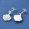 Brass Enamel & Quartz Stud Earring Findings KK-K388-18S-2