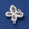 Brass Pave Clear Cubic Zirconia Connector Charms KK-Z066-09S-2