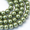 Baking Paint Pearlized Glass Pearl Round Bead Strands X-HY-Q003-4mm-49-1