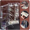 Rectangle Plastic Jewelry Organizer Storage Box with 24 Hooks OBOX-WH0001-06-4