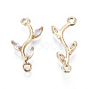 Brass Micro Pave Cubic Zirconia Links Connectors LS-X-KK-S359-156A-RS-2