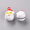 Christmas Baking Paint Brass Bell Pendants KKB-S002-008-2