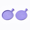 Spray Paint Alloy Pendant Cabochon Settings PALLOY-R120-04-3