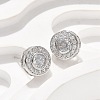 Brass Micro Pave Clear Cubic Zirconia Stud Earrings X-EJEW-Q015-10P-5