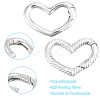 2Pc 925 Sterling Silver Spring Gate Rings STER-BBC0008-97-7