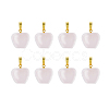 8Pcs Natural Rose Quartz Teacher Apple Charms G-FI0001-26-1