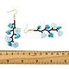 Glass Seed with Natural South Red Agate & Synthetic Turquoise & Natural Rose Quartz Dangle Cluster Earrings EJEW-MZ00726-6