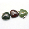 Heart Natural Indian Agate Pendants G-Q438-08-2