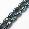 Electroplate Transparent Glass Beads Strands EGLA-N002-35-F03-1