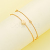 Heart Alloy & Plastic Imitation Pearls Round Beaded Necklaces & Double Layer Bracelets Sets FS-WGC2DB5-01-4