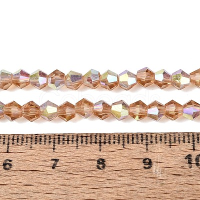 AB Color Plated Transparent Glass Beads Strands GLAA-G127-01-02G-1