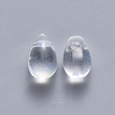 Transparent Spray Painted Glass Charms GLAA-R211-03-D07-1