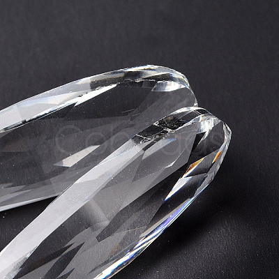 Faceted Teardrop Glass Pendants GLAA-O008-E02-1