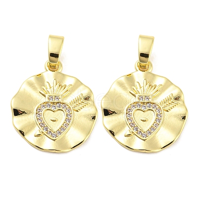 Rack Plating Brass and Cubic Zirconia Pendant KK-Q787-02G-1