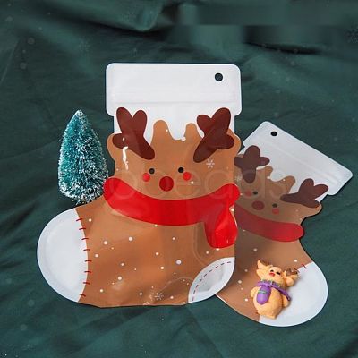 Christmas Theme Boots Plastic Gift Bags ABAG-G008-01B-1