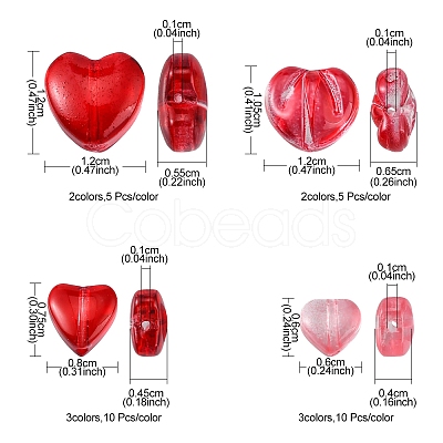 80Pcs 13 Style Transparent Spray Painted Glass Beads GLAA-FS0001-30-1