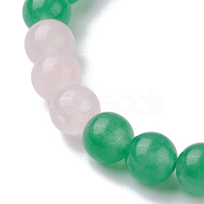 5Pcs 5 Colors Dyed Natural Malaysia Jade Round Beaded Stretch Bracelets Set BJEW-JB10140-1
