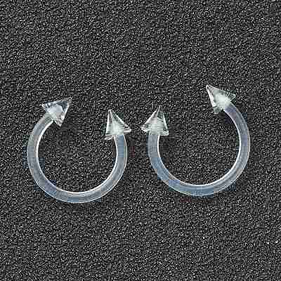 Acrylic Circular/Horseshoe Barbell with Double Pointed End X1-AJEW-P084-03-1