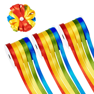 3 Rolls Rainbow Color Polyester Ribbon Set OCOR-TA0002-17-1