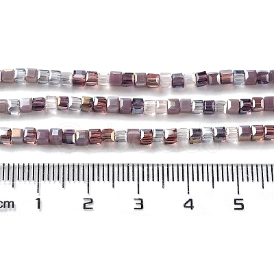Gradient Color Electroplate Glass Bead Strands X-GLAA-E042-05-B10-1
