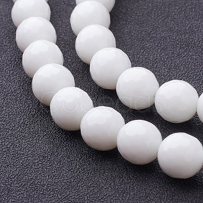 Synthetic White Agate Beads Strands G-D419-10mm-01-1