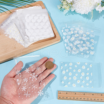4 Bags 4 Styles Printed Transparent OPP Cellophane Storage Bags OPP-SP0001-07A-1