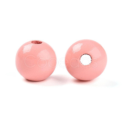 Painted Natural Wood Beads WOOD-A018-16mm-14-1