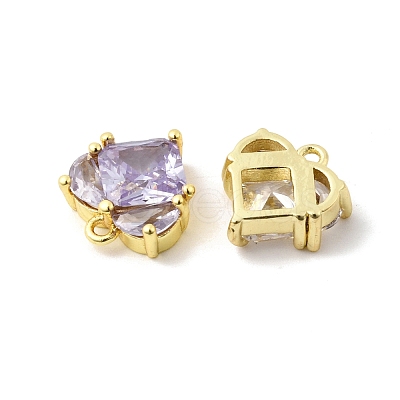 Brass Pave Cubic Zirconia Heart Charms KK-F929-04G-1