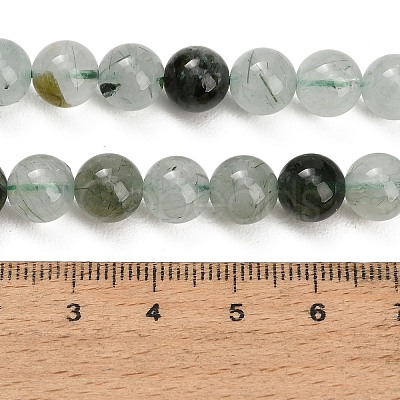 Natural Green Rutilated Quartz Beads Strands GG-CBAC678-A01-8mm-1