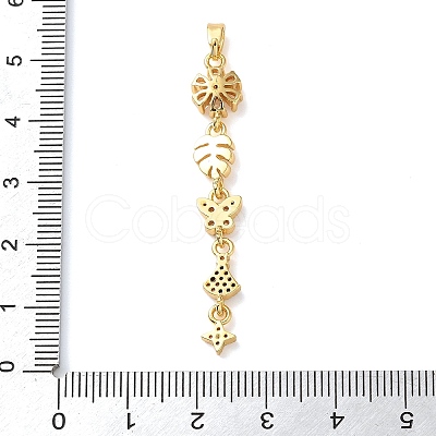 Brass Micro Pave Clear Cubic Zirconia Pendants KK-D101-01B-G-1