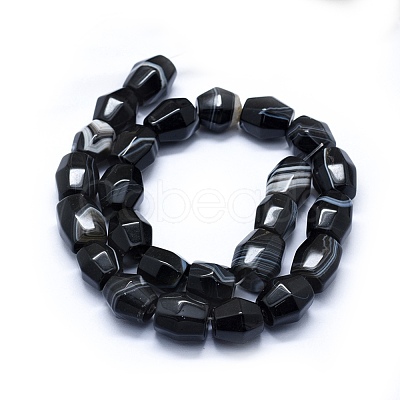 Natural Black Agate Beads Strands G-I245-18-1