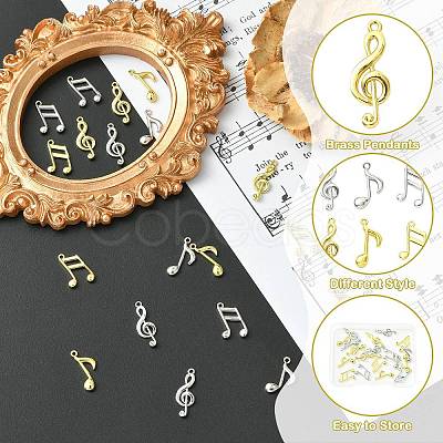 18Pcs 6 Styles Brass Charms KK-CJ0004-33-1