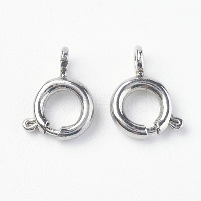 Tarnish Resistant 304 Stainless Steel Smooth Surface Spring Ring Clasps STAS-E143-03C-P-1