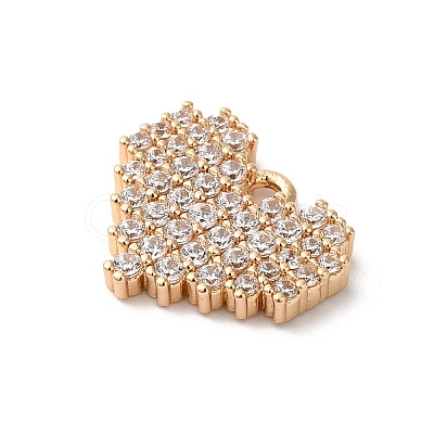 Brass Micro Pave Clear Cubic Zirconia Pendants KK-C062-077G-1