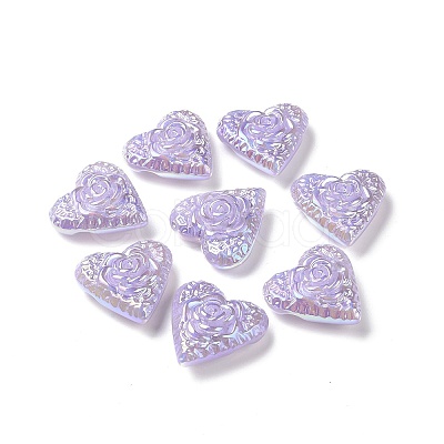 Rainbow Iridescent Plating Acrylic Beads OACR-A010-04B-1