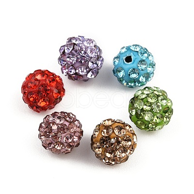 Polymer Clay Rhinestone Beads RB-H284-6MM-Half-M-1