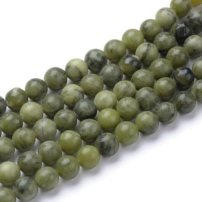 Natural Chinese Southern Jade Beads Strands G-T055-6mm-15-1