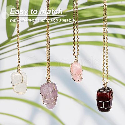 Fingerinspire 12Pcs Natural Gemstone Pendants FIND-FG0001-60-1