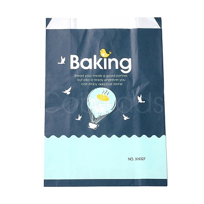 Rectangle with Hot Air Balloon Pattern Paper Baking Bags CARB-K0001-01E-1