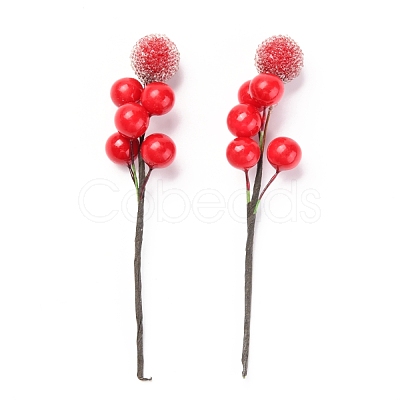 Foam Artificial Christmas Berries with Branch DIY-B019-02B-1