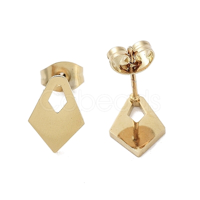 PVD Vacuum Plating 304 Stainless Steel Stud Earrings for Women EJEW-A048-09G-1