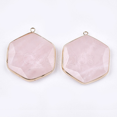 Natural Rose Quartz Pendants G-T112-19F-1
