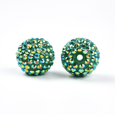 Chunky Resin Rhinestone Bubblegum Ball Beads RESI-S256-20mm-SAB13-1