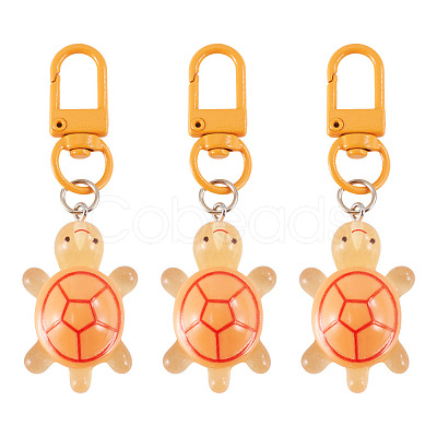 3Pcs Resin Tortoise Pendant Decorations HJEW-TA0001-39C-1