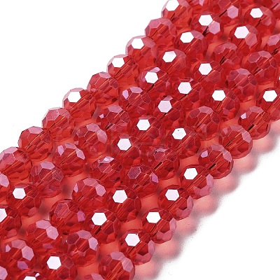 Electroplate Transparent Glass Beads Strands EGLA-A035-T8mm-A01-1