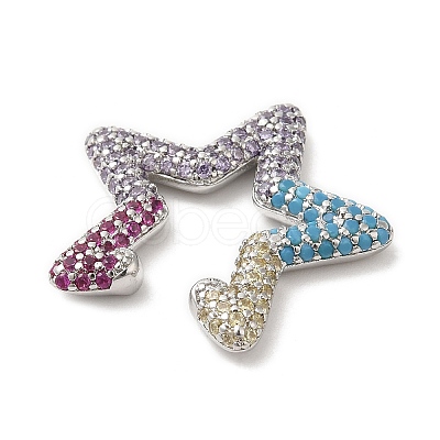 Colorful Rhinestone Star Cuff Earrings EJEW-D059-06P-01-1