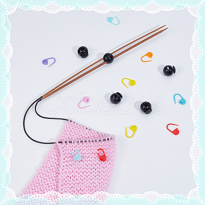 30Pcs Eco-Friendly ABS Plastic Knitting Crochet Locking Stitch Markers Holder IFIN-SC0001-96C-1