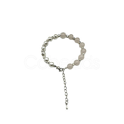 Natural Rose Quartz Round Beaded Bracelet NC1314-09-1