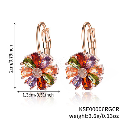 Brass Flower Hoop Earrings JJ3056-3-1