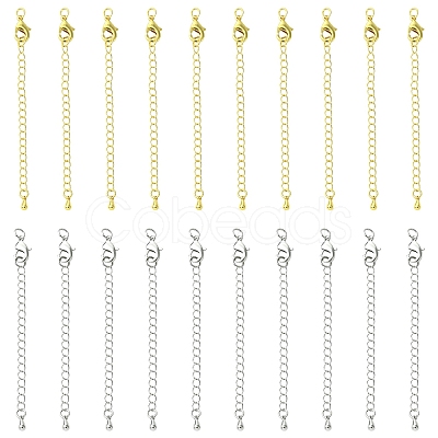 10Pcs Long-Lasting Plated Brass Chain Extender KK-YW0003-82G-1